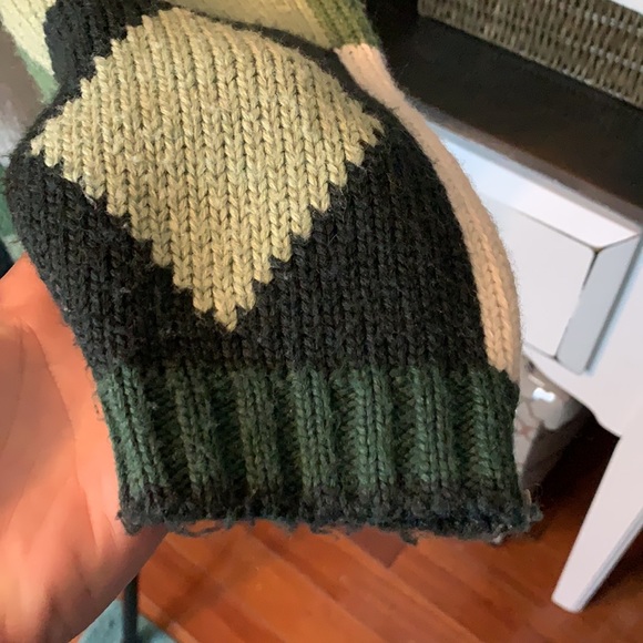 Forenza Green/White Thick Cardigan with Rose Size Medium - Picture 3 of 8